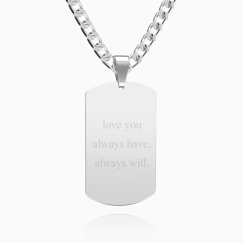 Personalized necklace with stainless-steel text color image carving photo carving pendant