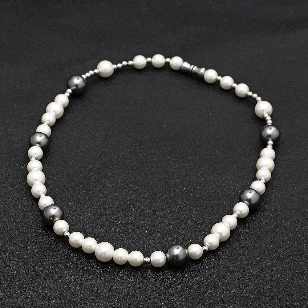 Color Stitching Men And Women Pearl Necklaces