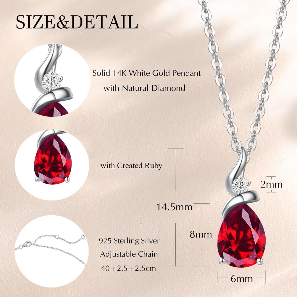 Birthstone Pendant Necklace