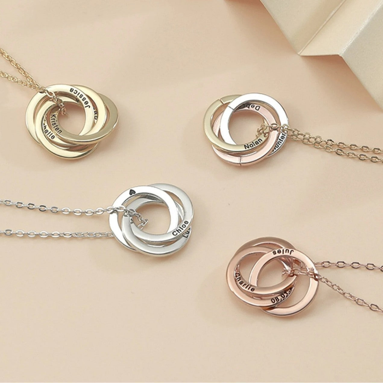 Non-fading Titanium Steel Plated Real Gold Ring Buckle Necklace